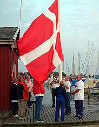 hoisting the danish Flag