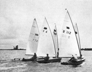 OK dinghies sailing upwind 1963 World championship